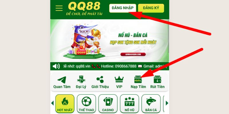 Cách thực hiện nạp tiền QQ88 cho người mới làm quen