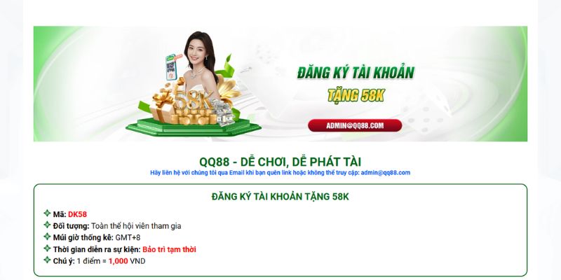 Quyền lợi nhận được khi đăng ký QQ88